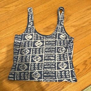 Urban Outfitters Blue and White Pattern Tank
